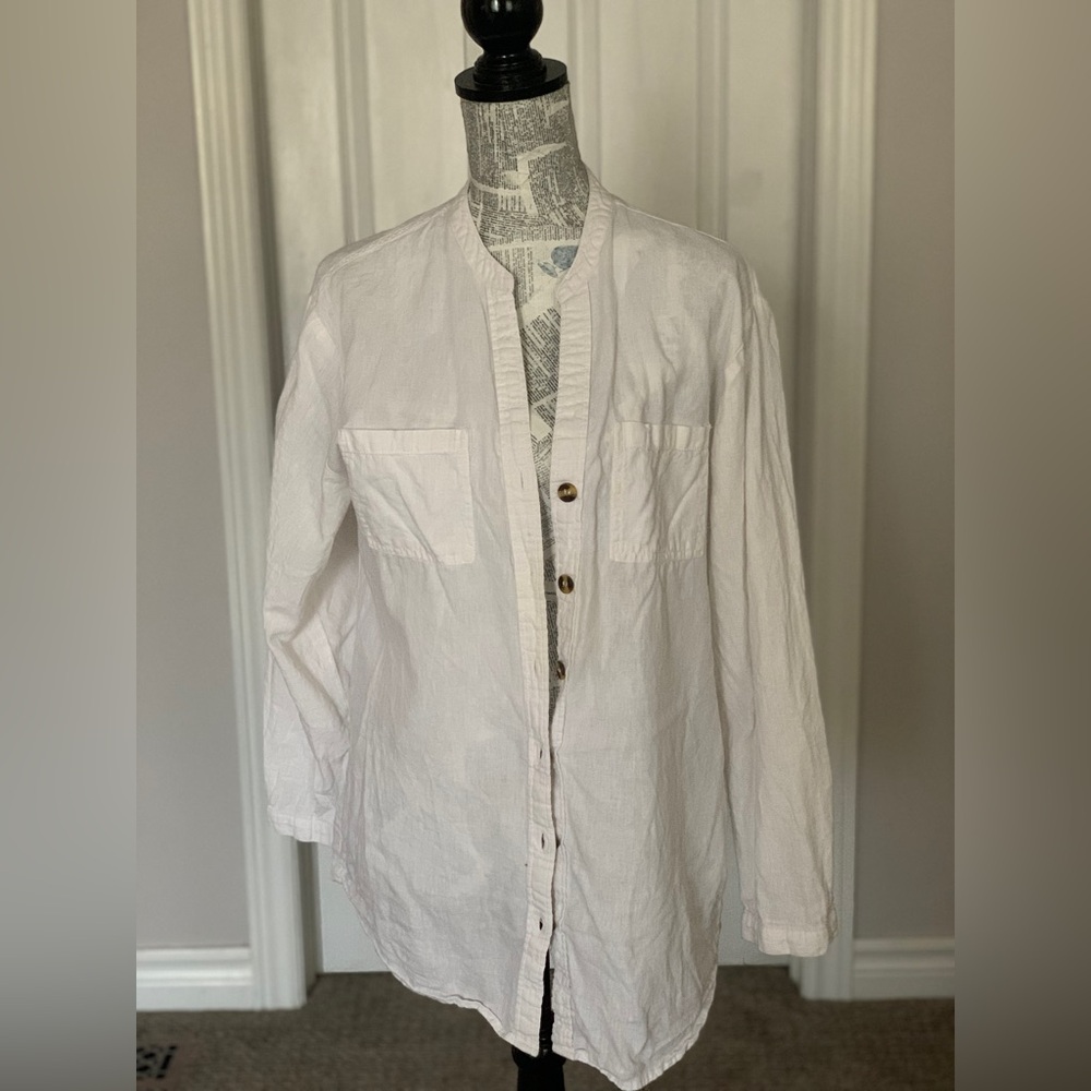 CLEO | Oversize Cotton/Linen Blend Button Up Shirt | Sz Sm